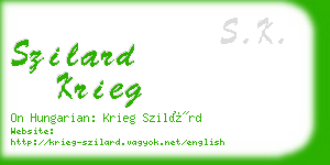 szilard krieg business card